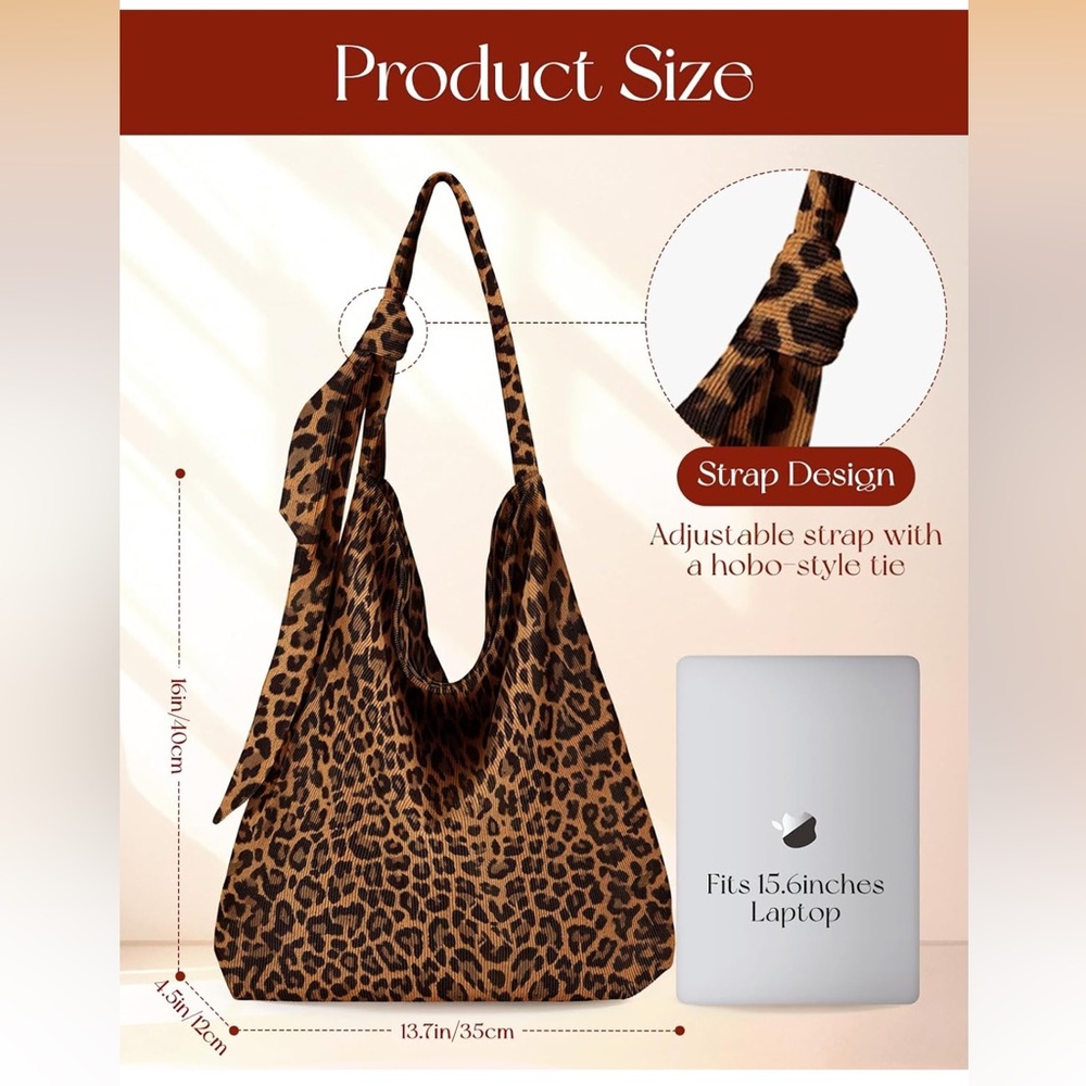 Amazon Leopard Print Tote Bag in Bro - Picture 5 of 13